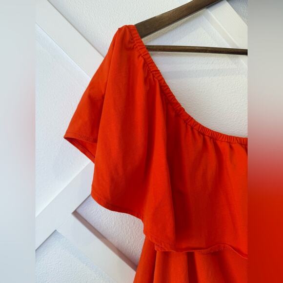 Eloquii Orange Off The Shoulder Ruffle Top Size 20 - Picture 4 of 10